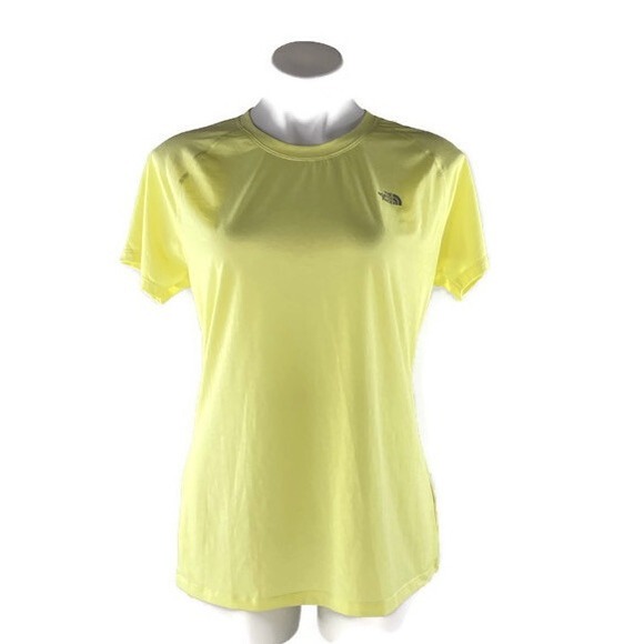 The North Face Vaporwick Tshirt Short Sleeve Lightweight Yellow Womens XL New - Picture 2 of 10